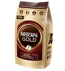 Кофе Nescafe Gold растворимый сублимированный с добавлением натурального молотого кофе 900 г