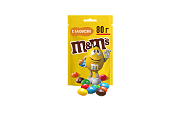 Драже M&M`s с арахисом и молочным шоколадом покрытое хрустящей разноцветной глазурью 80 г