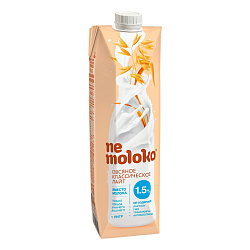 Напиток овсяный Nemoloko Классический лайт обогащенный витаминами и минеральными веществами 1,5% 1 л