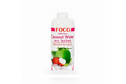Кокосовая вода "FOCO" с соком личи 0.33л. Шеф Порт. Доставка продуктов.