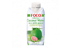 Кокосовая вода "FOCO" с розовой гуавой  0.33л. Шеф Порт. Доставка продуктов.