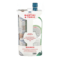 Виноградосодержащий напиток Martini Bianco Вермут белый сладкий 15% 1 л + 2 банками тоника San Pellegrino 330 мл
