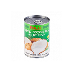 Органическое кокосовое молоко "FOCO" 400 мл, ж/б (растительные жиры 10-12%)