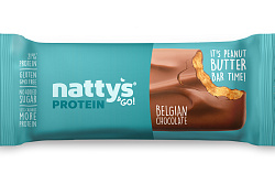 Шоколадный батончик Nattys&Go PRO с арахисовой пастой покрытый молочным шоколадом 45 г